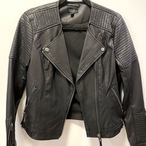 Faux leather moto jacket